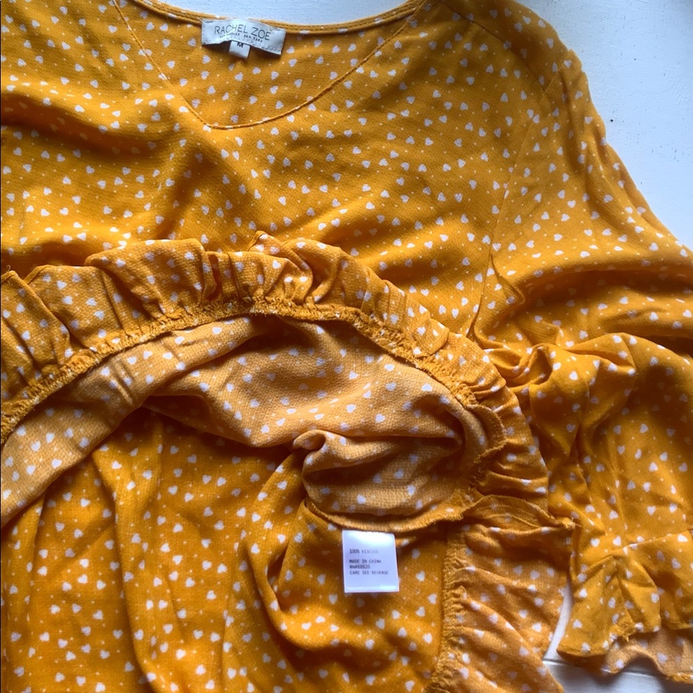 Rachel Zoe Heart Print Ruffle Top - Picture 6 of 7